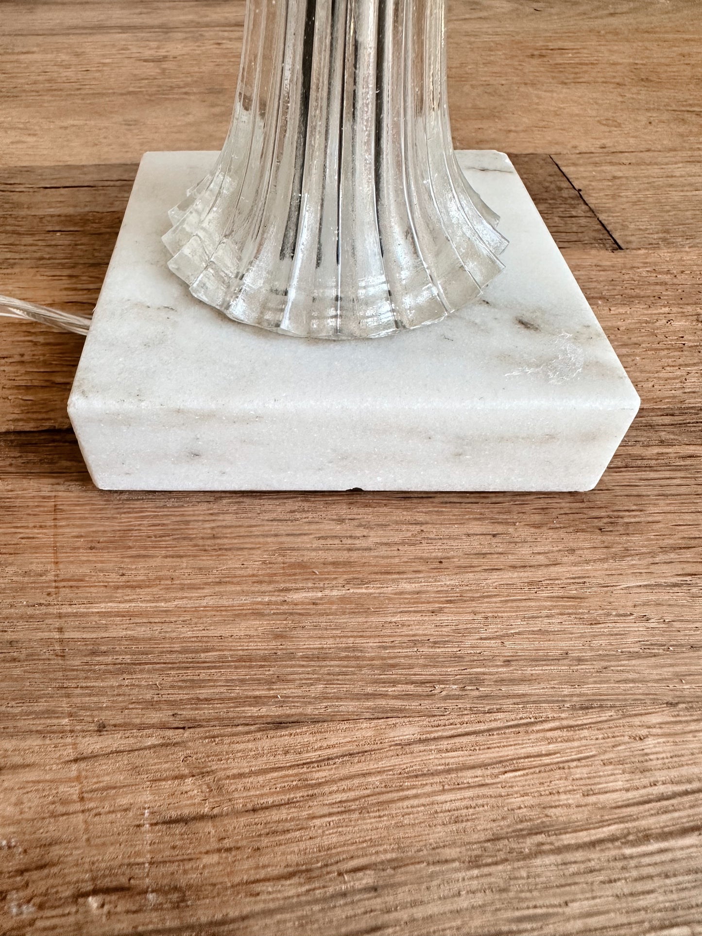 Vintage Hobnail & Marble Lamp