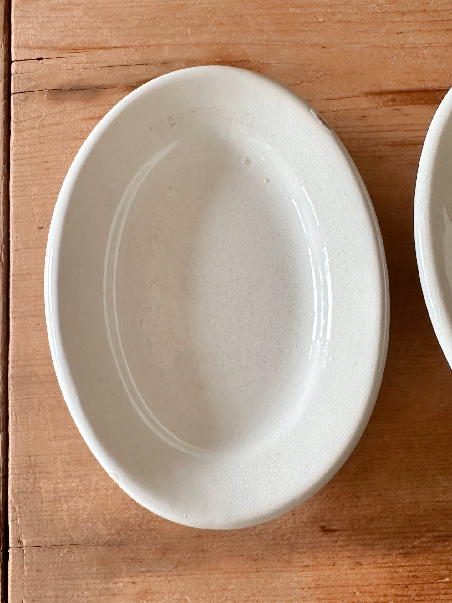 Stack of Four Chunky Ironstone Oval Plates