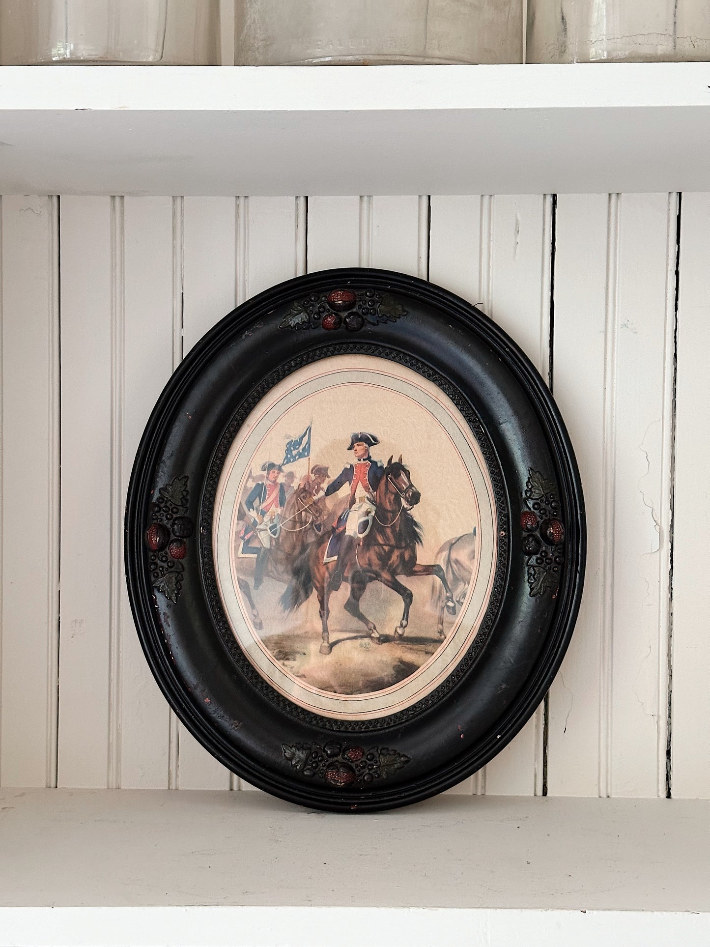 Antique Framed Revolutionary War Print