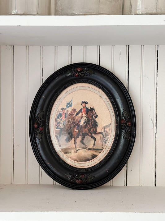 Antique Framed Revolutionary War Print