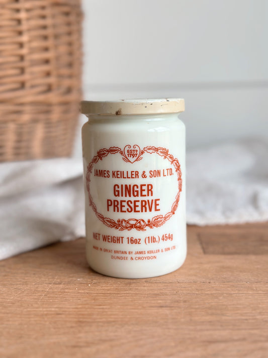 Vintage 1940s James Keller Glass Ginger Preserve Jar