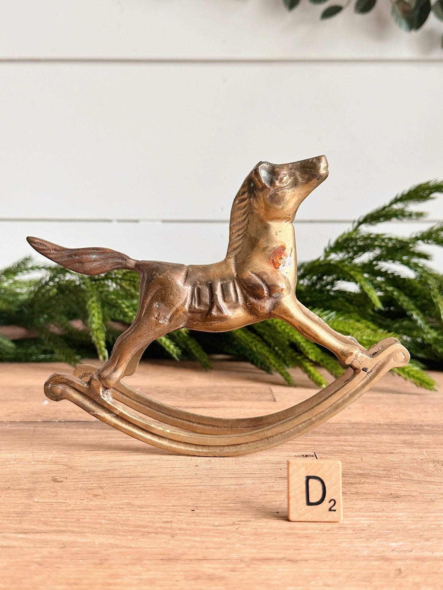 Vintage Brass Rocking Horse