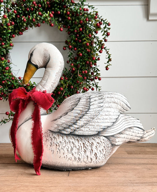 Vintage Handmade Stuffed Swan