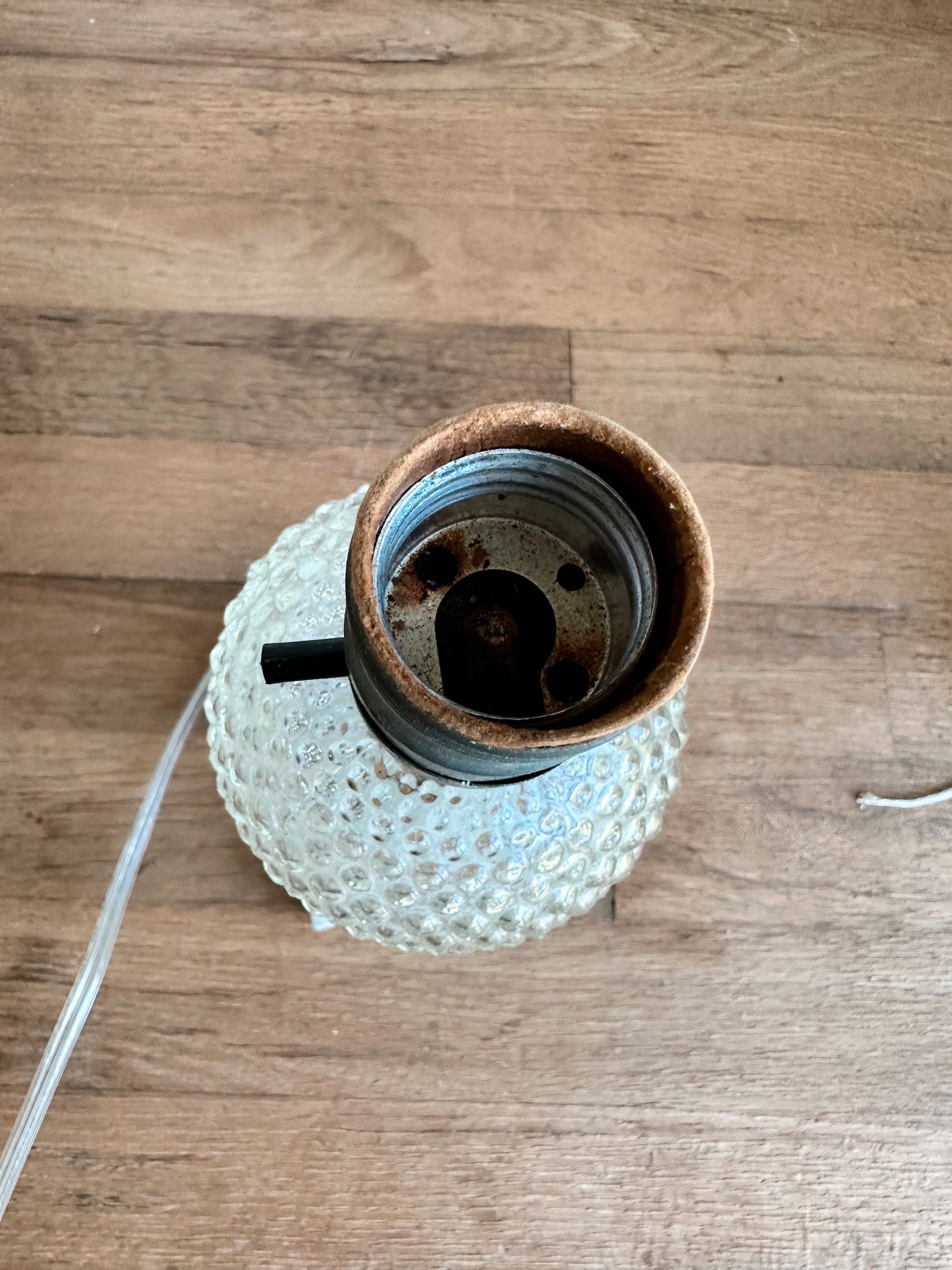 Vintage Hobnail & Marble Lamp