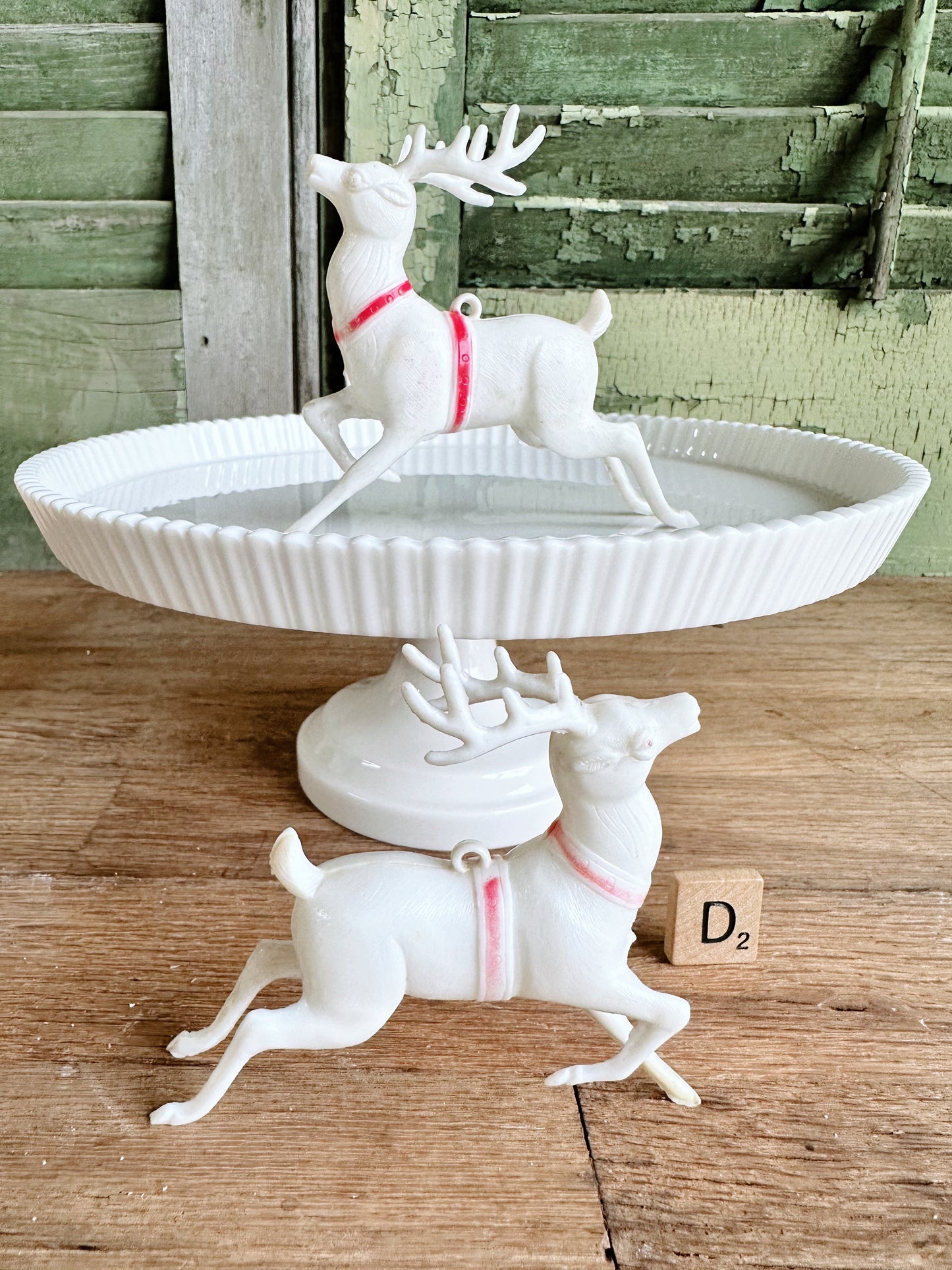 Set of Two Vintage Plastic Deer