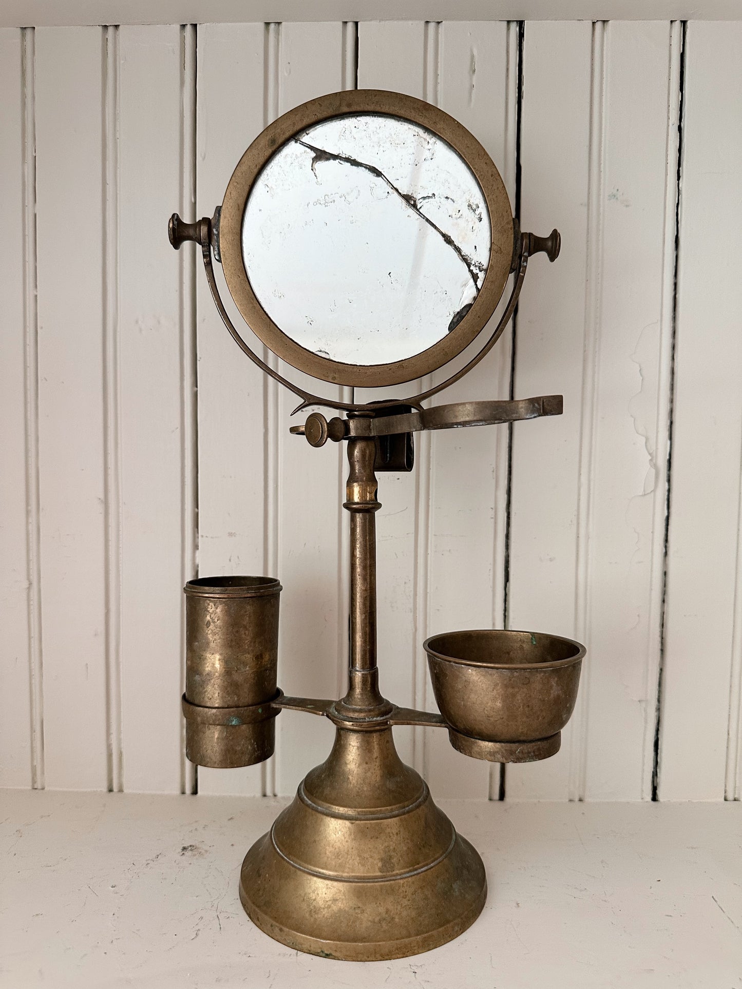 Antique Brass Shaving Mirror