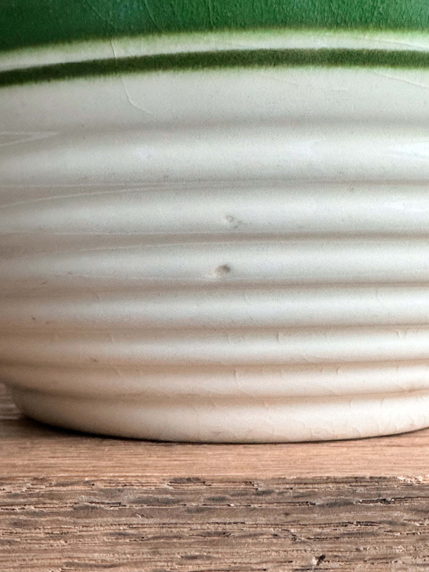 Vintage Green Banded Mixing Bowl