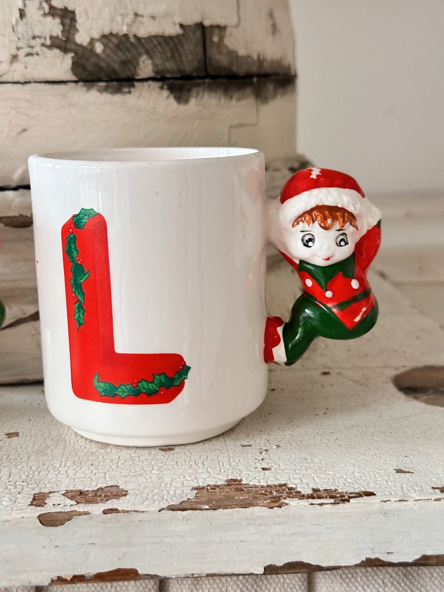 Set of Four Vintage House of Lloyd Elf NOEL Mugs