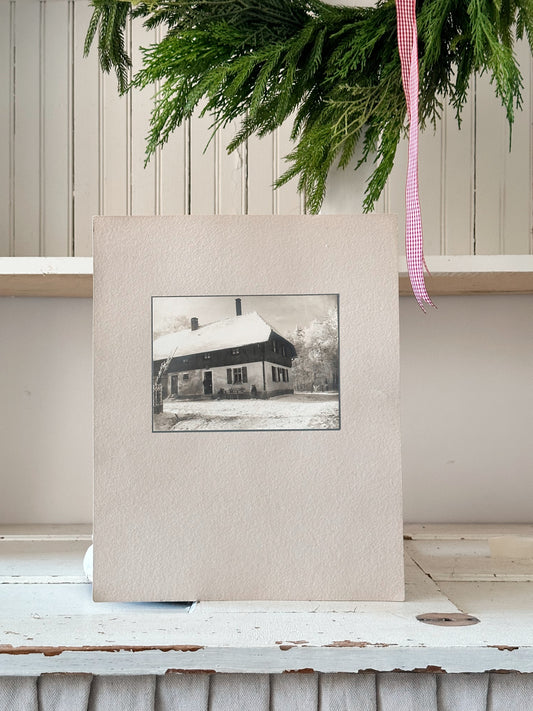 Vintage Photograph - Winter European Cottage