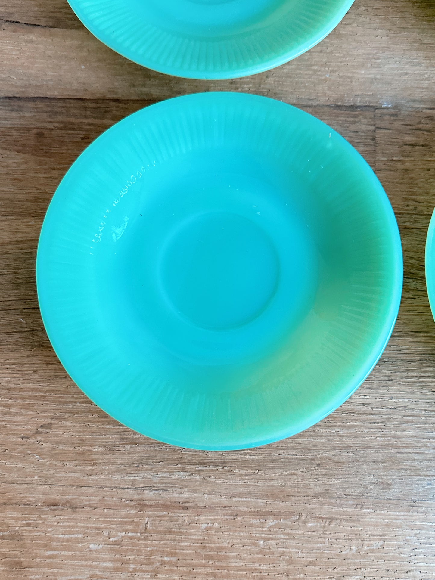 Set of Four Vintage Jadeite Saucers