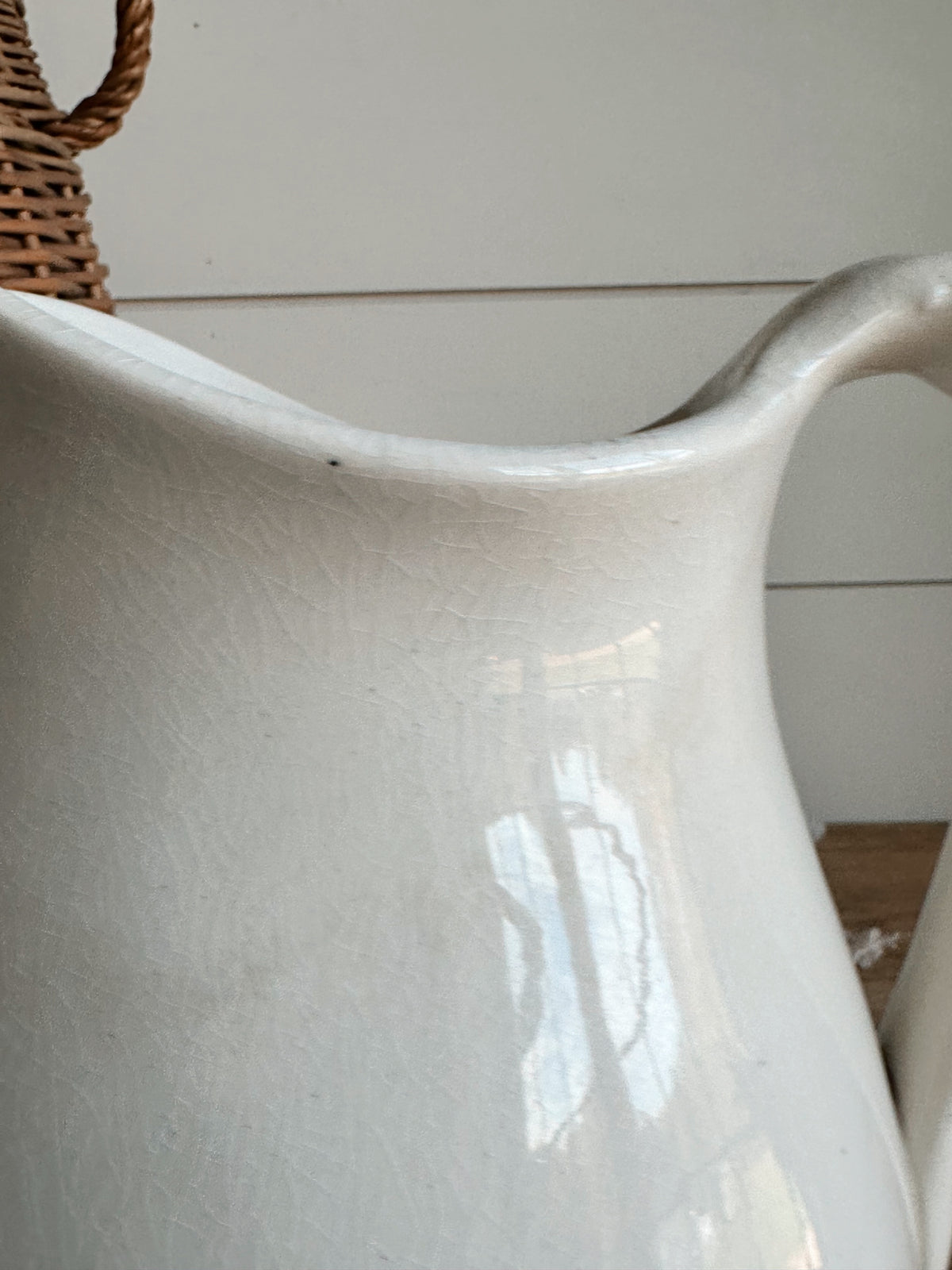 Antique American W.C. Co Ironstone Pitcher