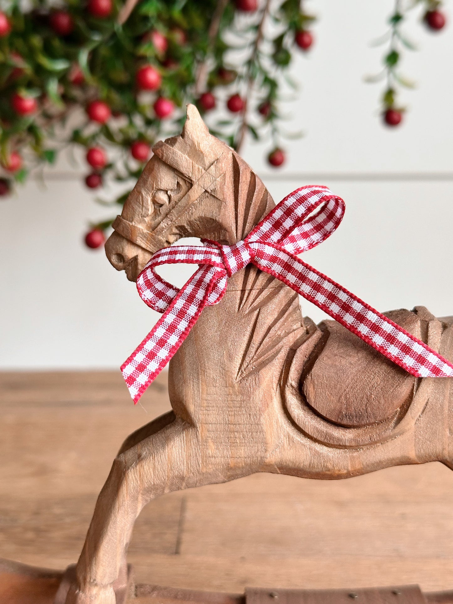 Vintage Wooden Rocking Horse
