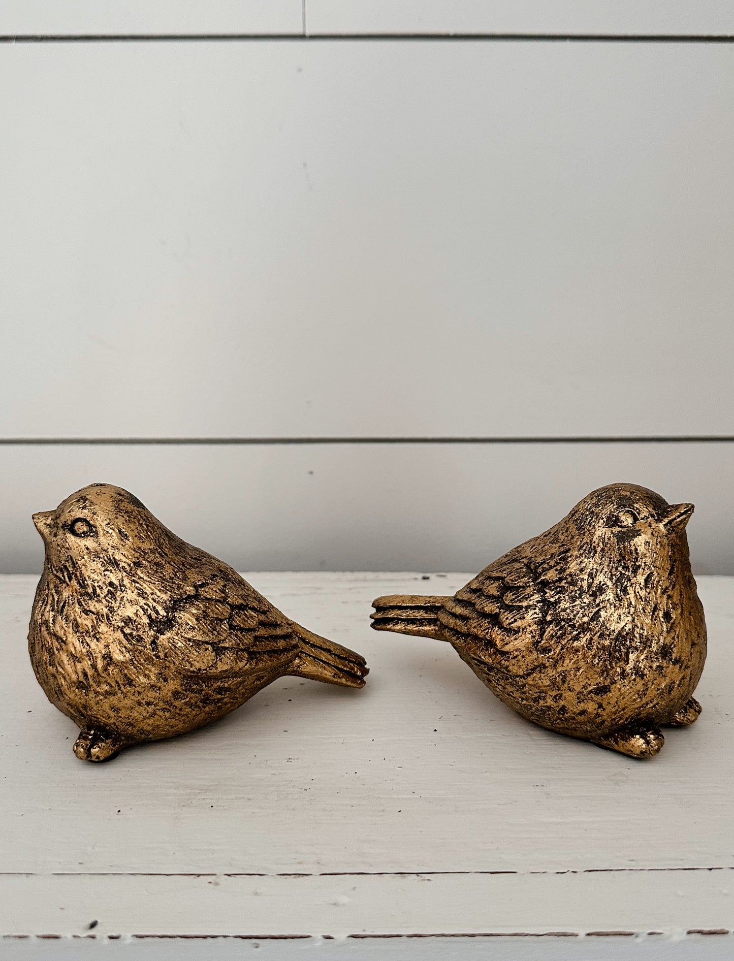 Pair of Burnished Gold Birds