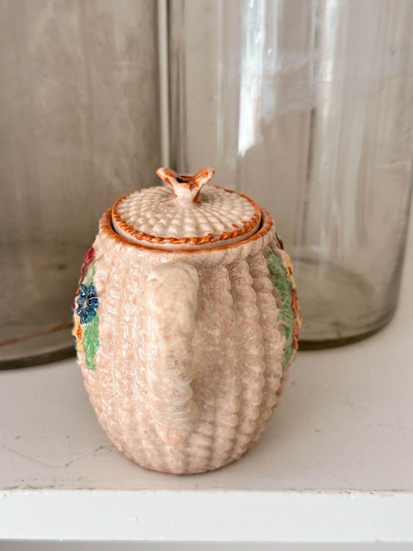 Vintage Basket Weave Sugar Pot