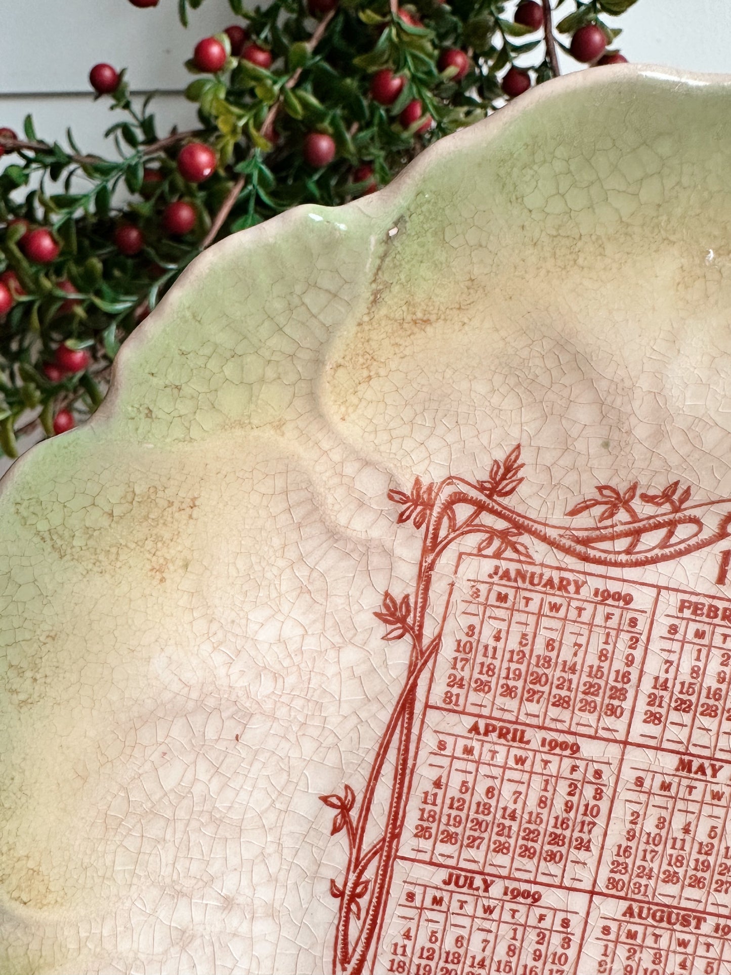 Antique 1909 Calendar Plate