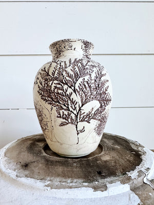 Pretty Vintage Vase with Leaf Impression