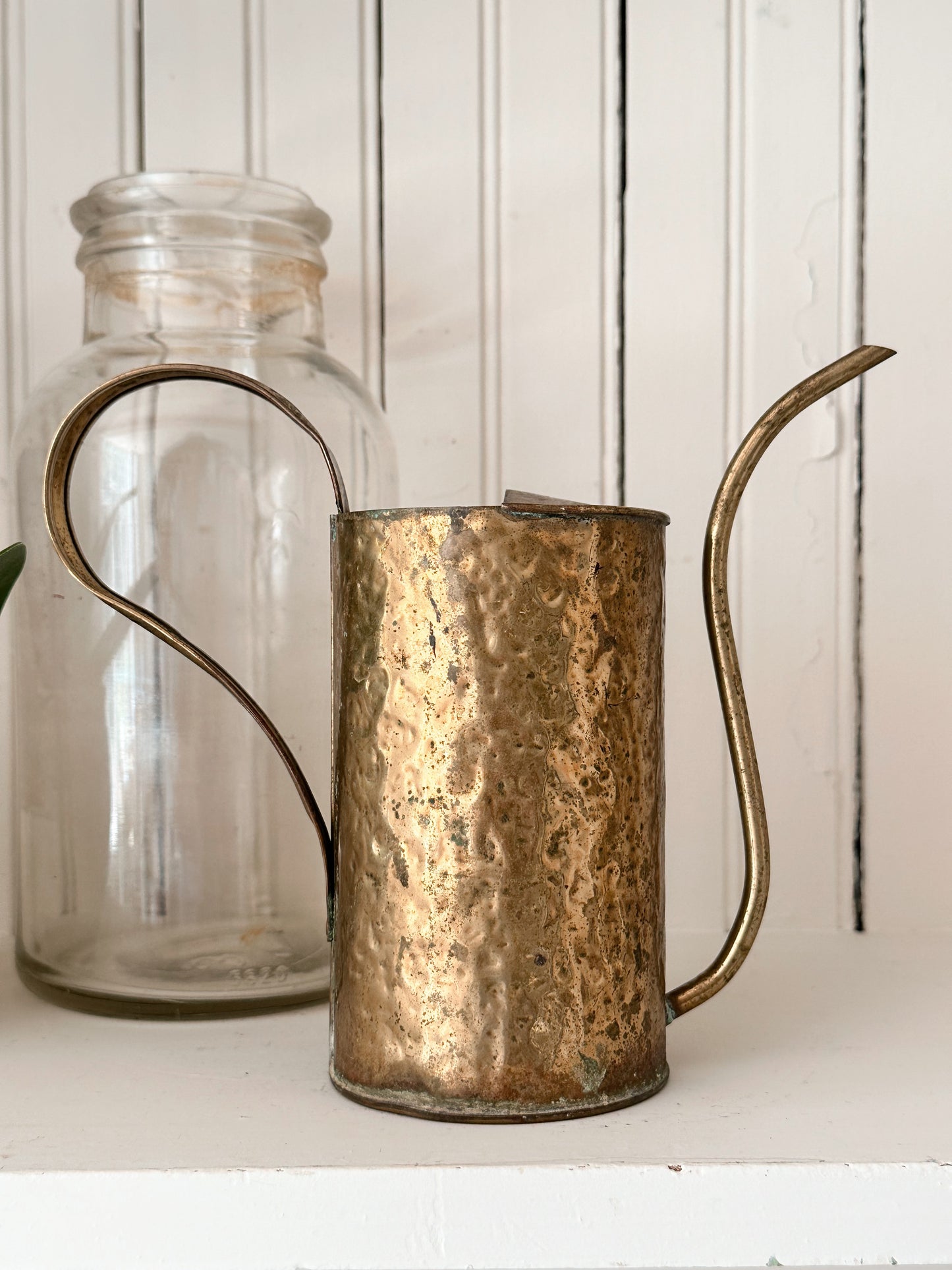 Vintage Hammered Brass Watering Can