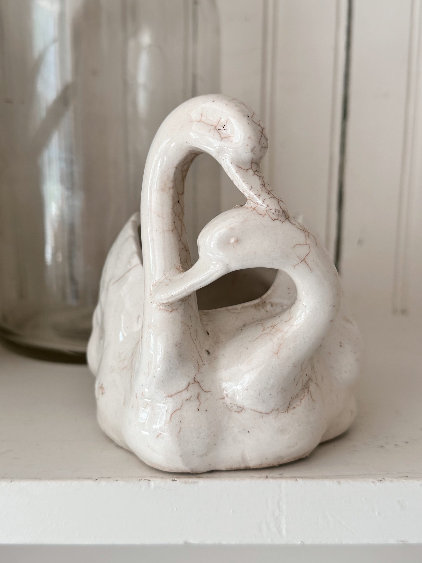 Vintage Double Swan Planter