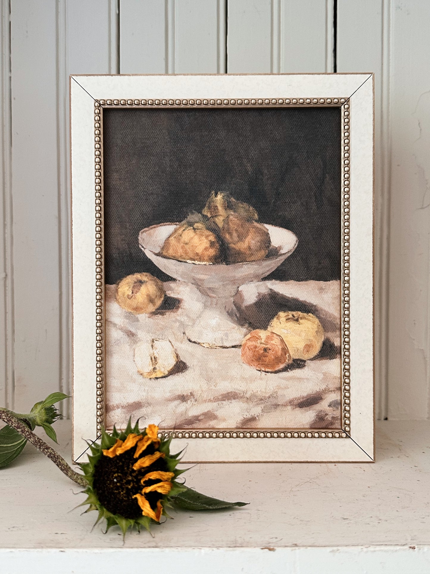 Framed Pear Still Life on Canvas