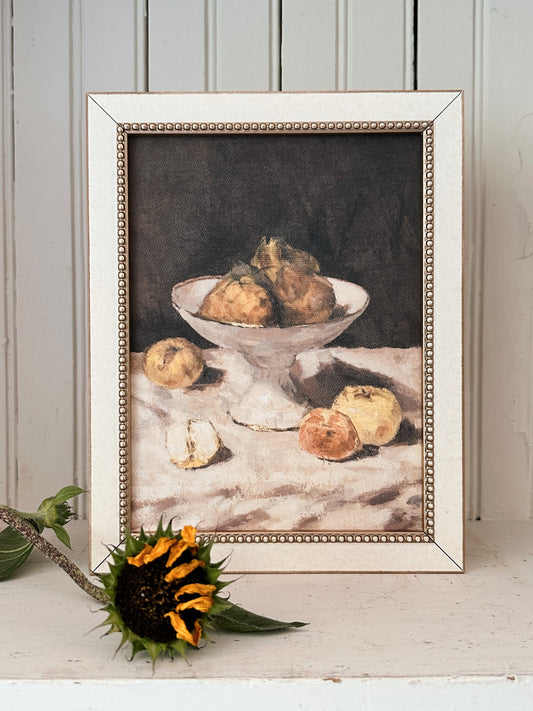 Framed Pear Still Life on Canvas