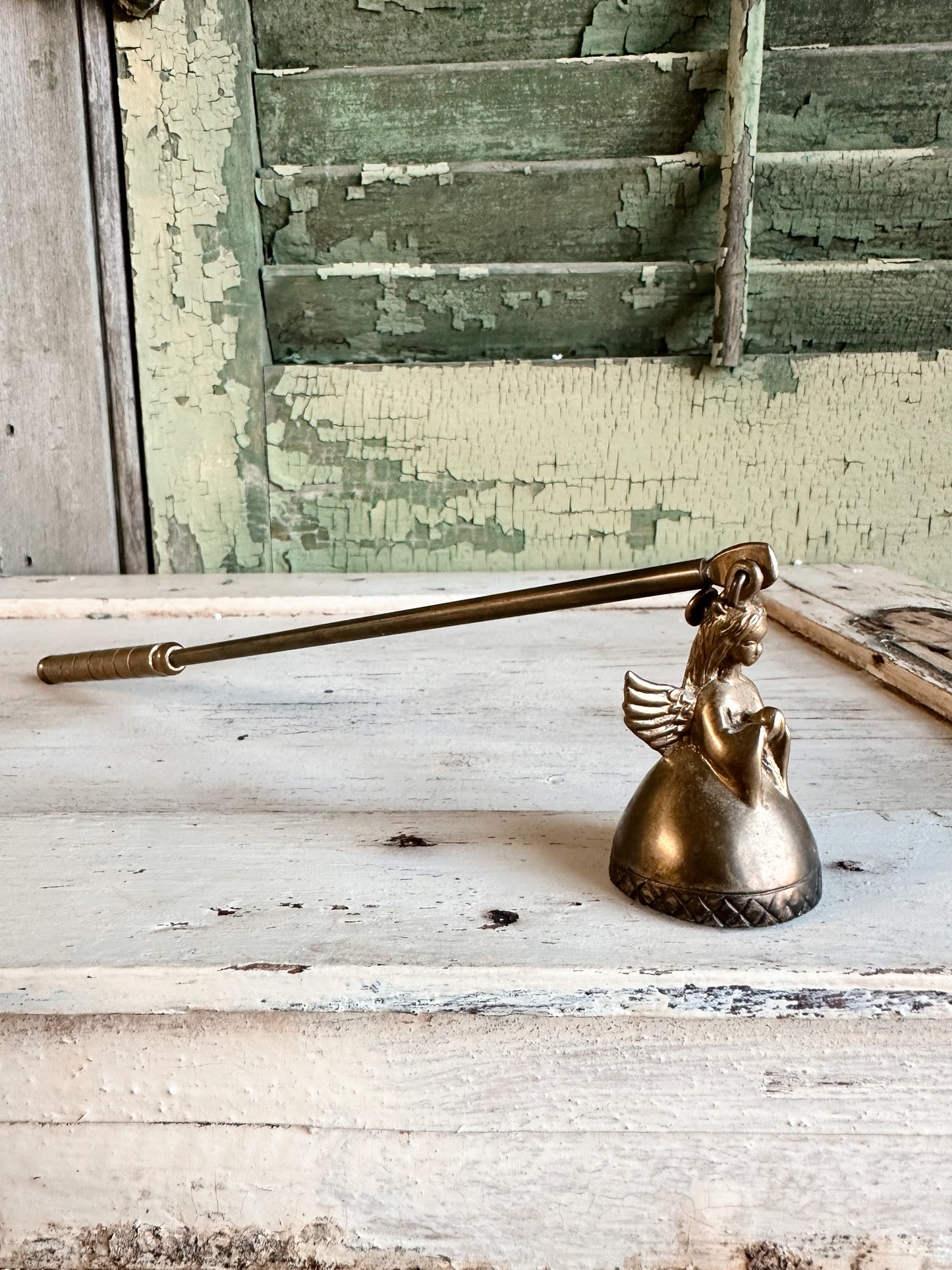 Vintage Brass Angel Candle Snuffer