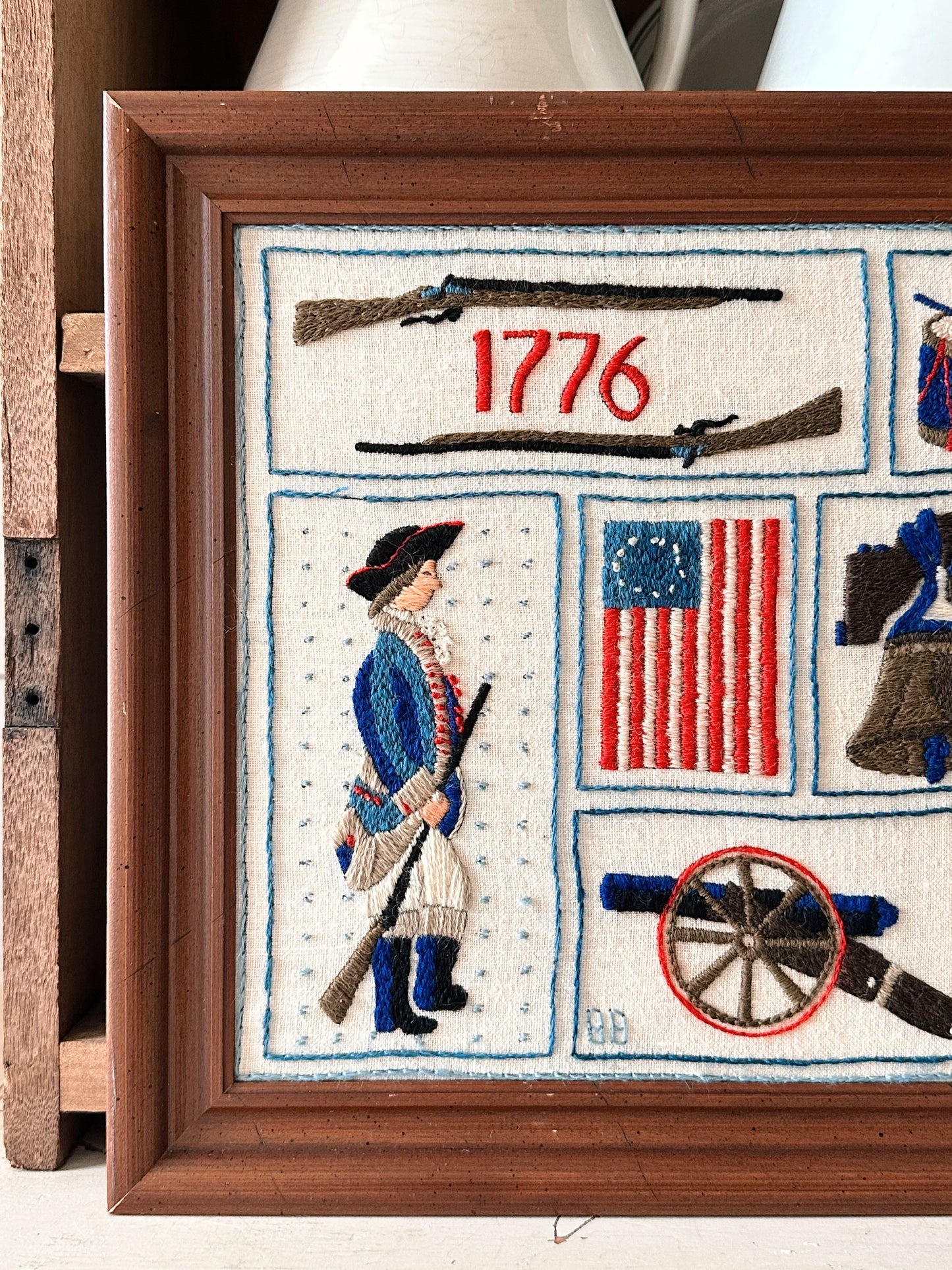 Vintage Americana Crewel Work