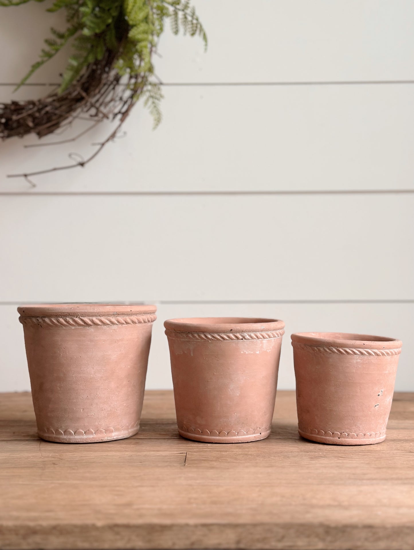 Scalloped Bottom Cement Pots