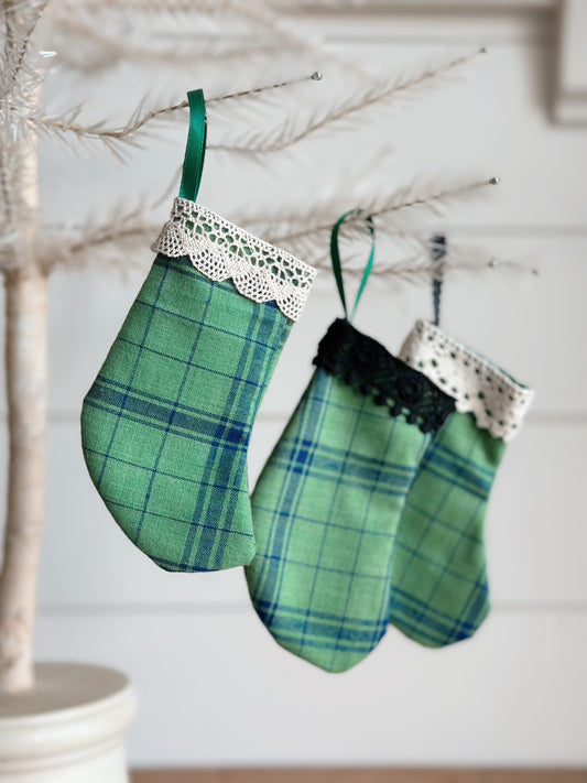 Three Petite Vintage Handmade Stockings