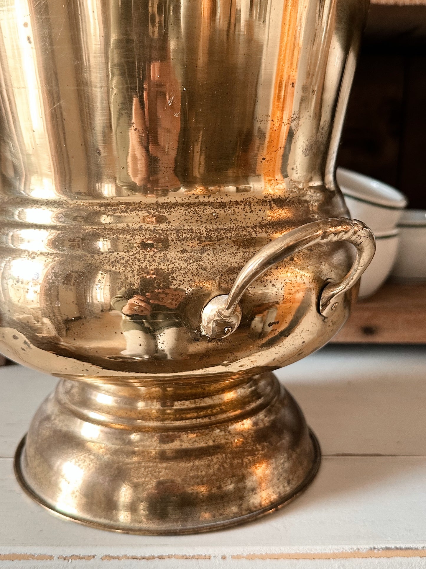 Vintage Lacquered Brass Champagne Bucket