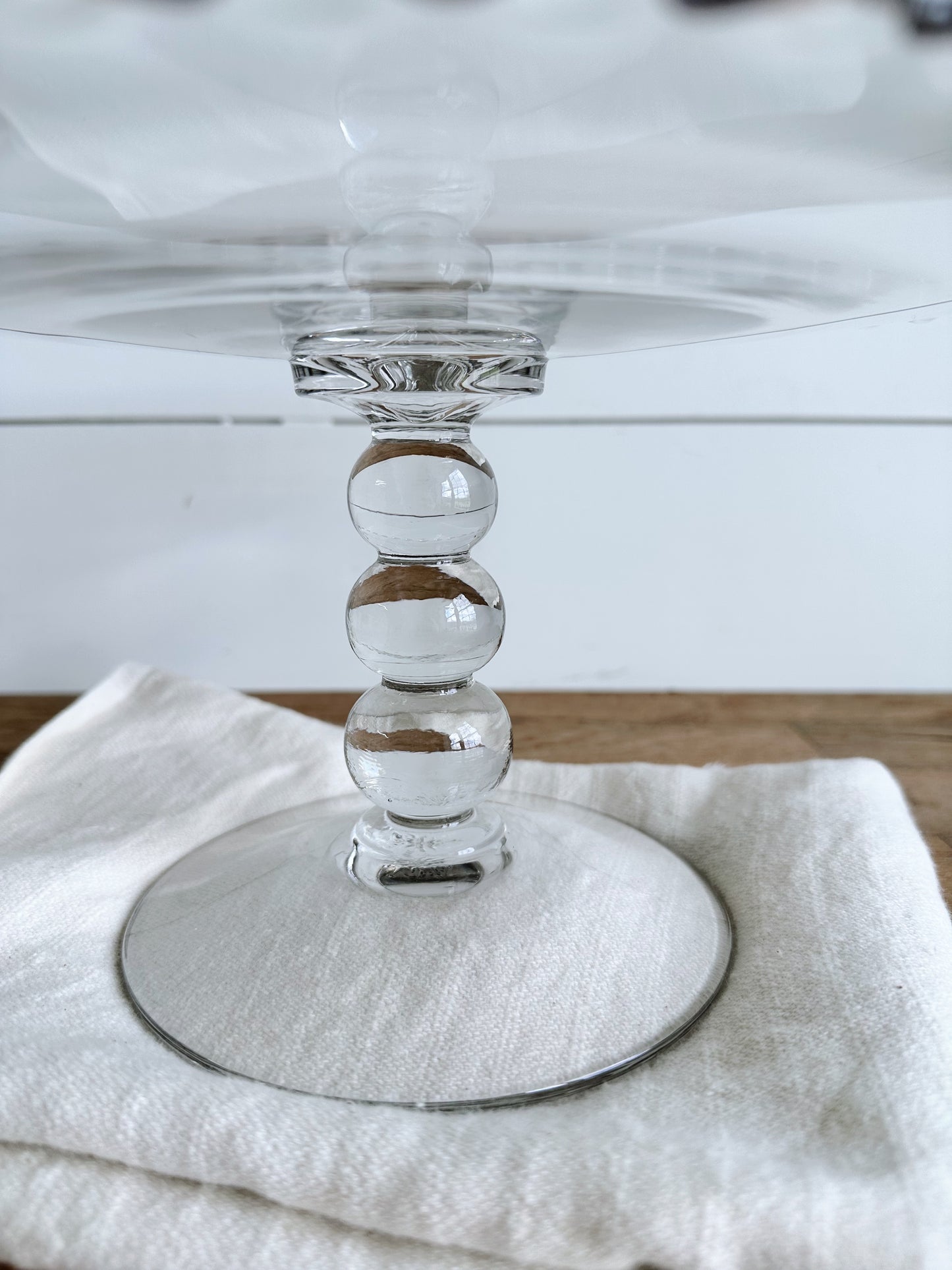 Vintage Candlewick Clear Glass Cake Stand by Imperial Glass Co