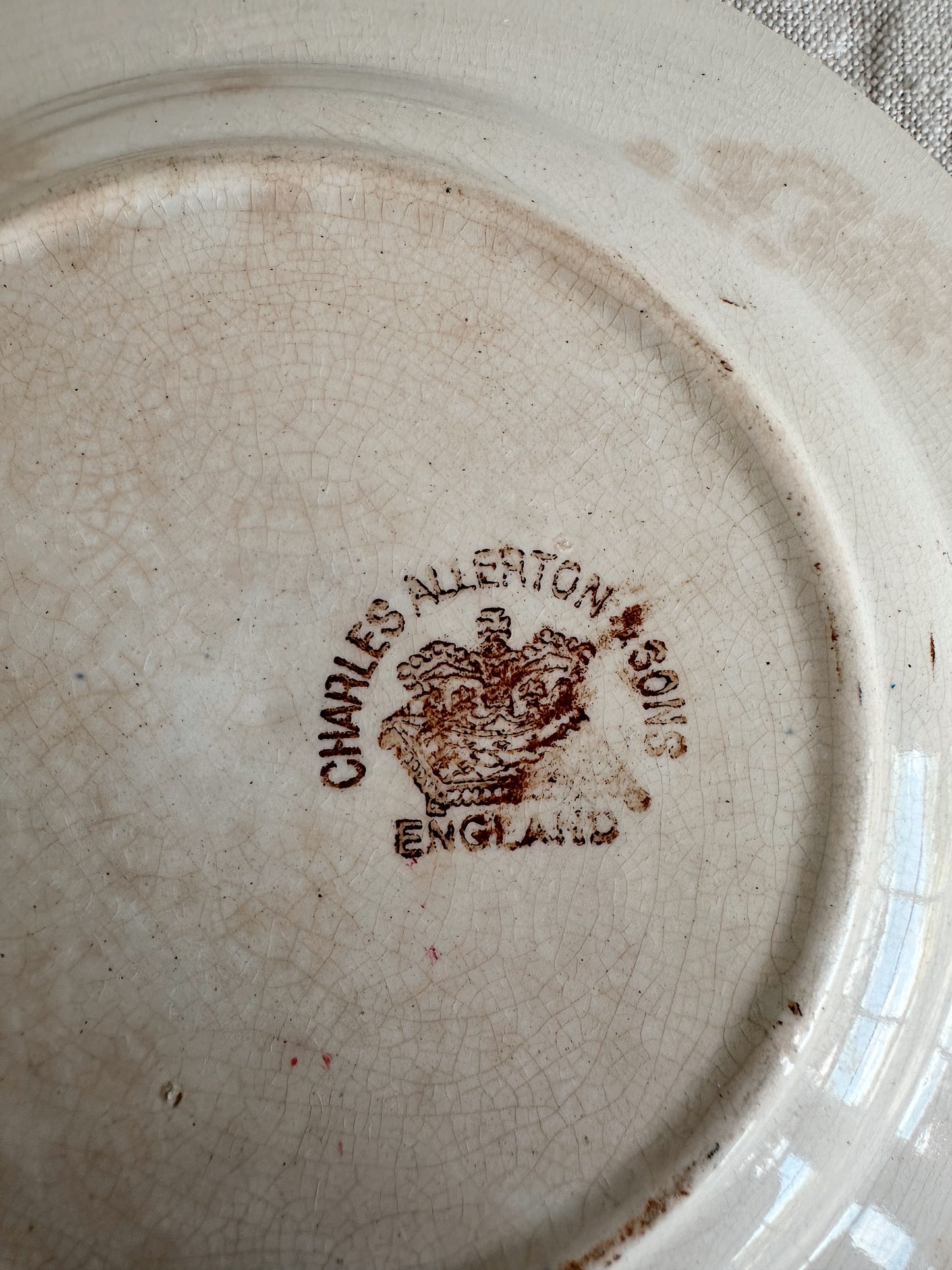 Pair of Vintage English Transferware Dessert Plates