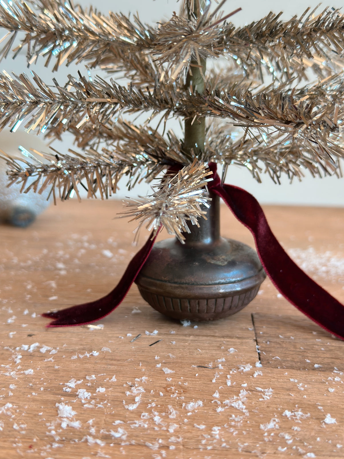 Vintage Brass Knob Tinsel Tree