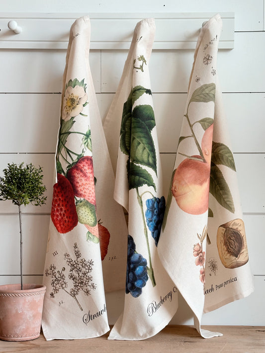 Set of Three Freshly Picked Fruit Botanical Tea Towels