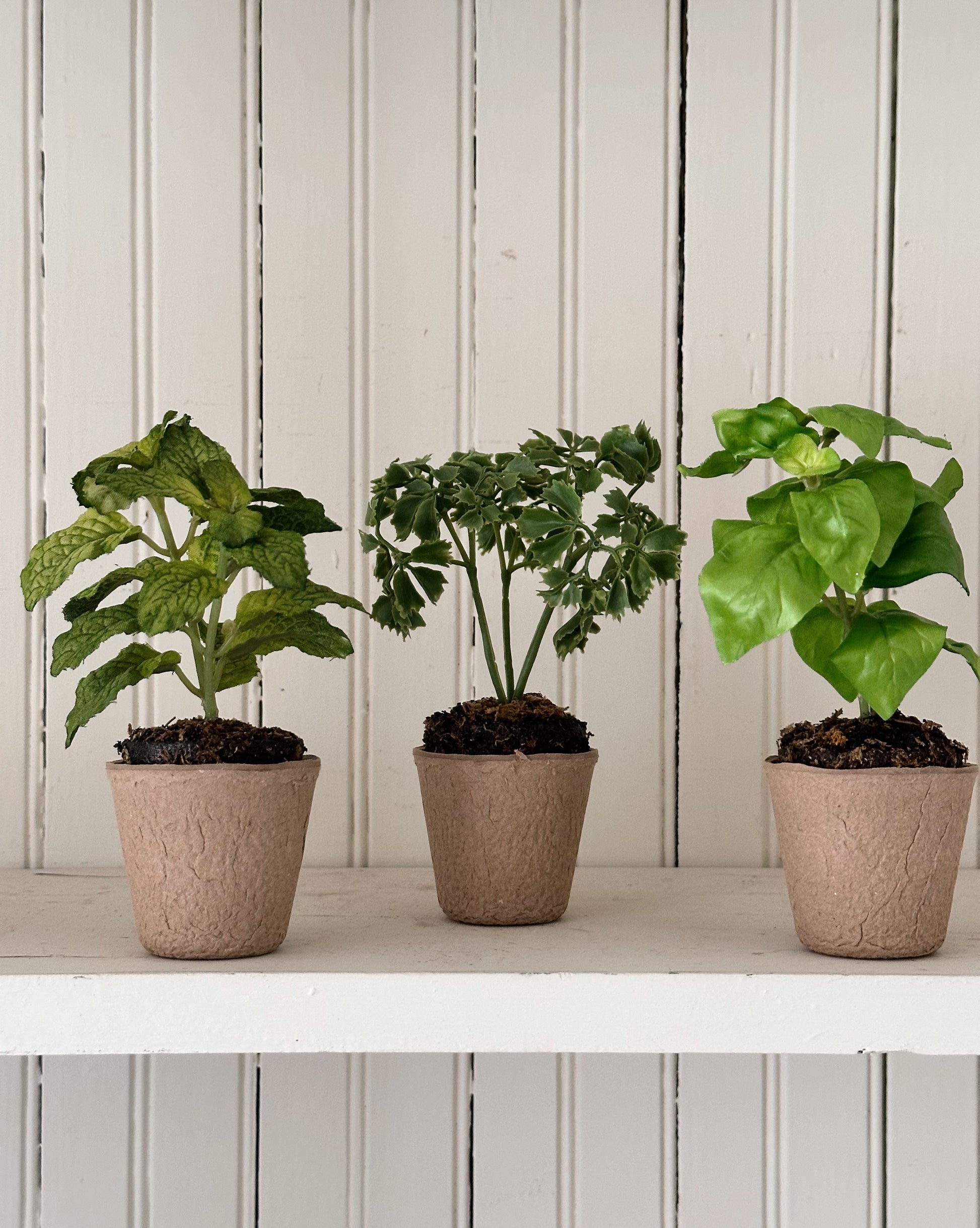 artificial herb plants in pots Faux Potted Herbs –