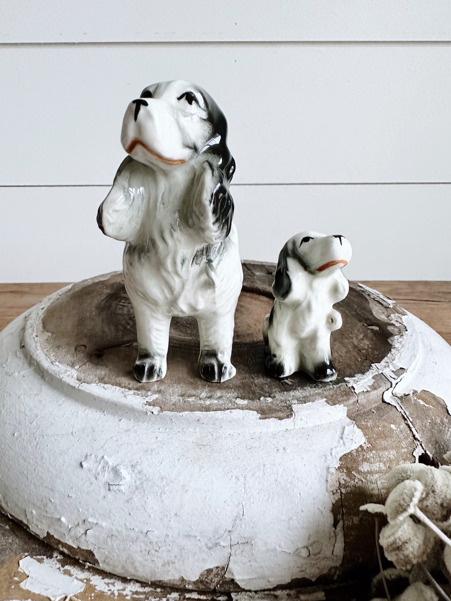 Pair of Hand Painted Vintage Spaniel Figurines