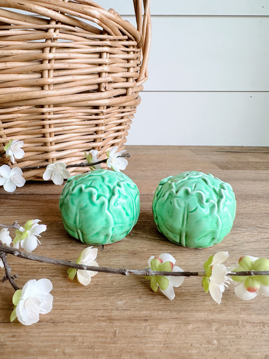 Vintage Cabbage Ware Salt & Pepper Shakers (Japan)