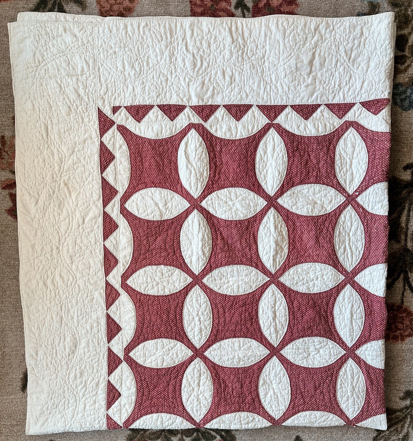 Vintage Hand Stitched Quilt, Rob Peter to Pay Paul Design