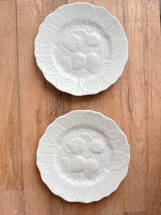 Pair of Fondeville Alvarez Spain Strawberry Plates
