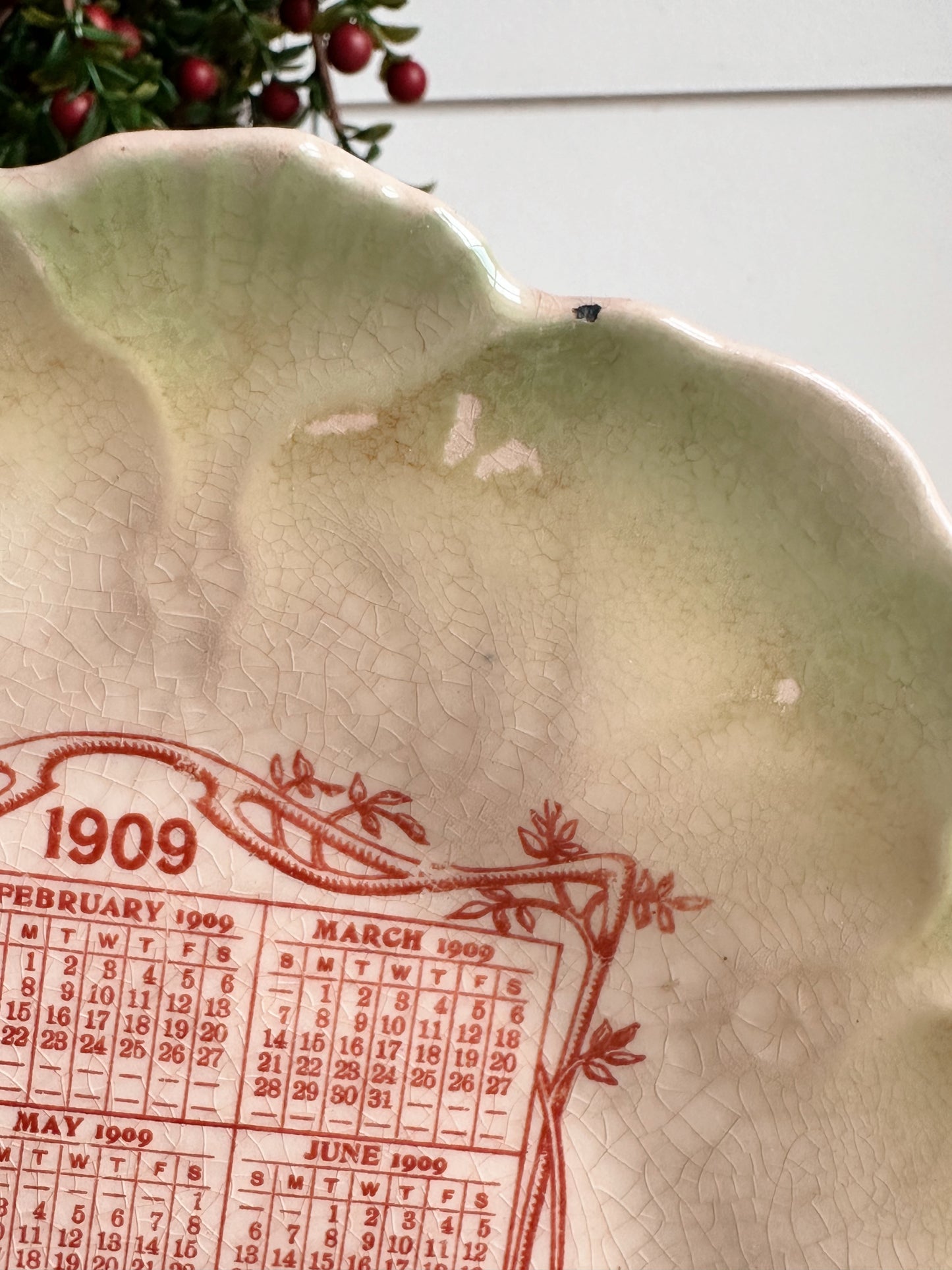 Antique 1909 Calendar Plate