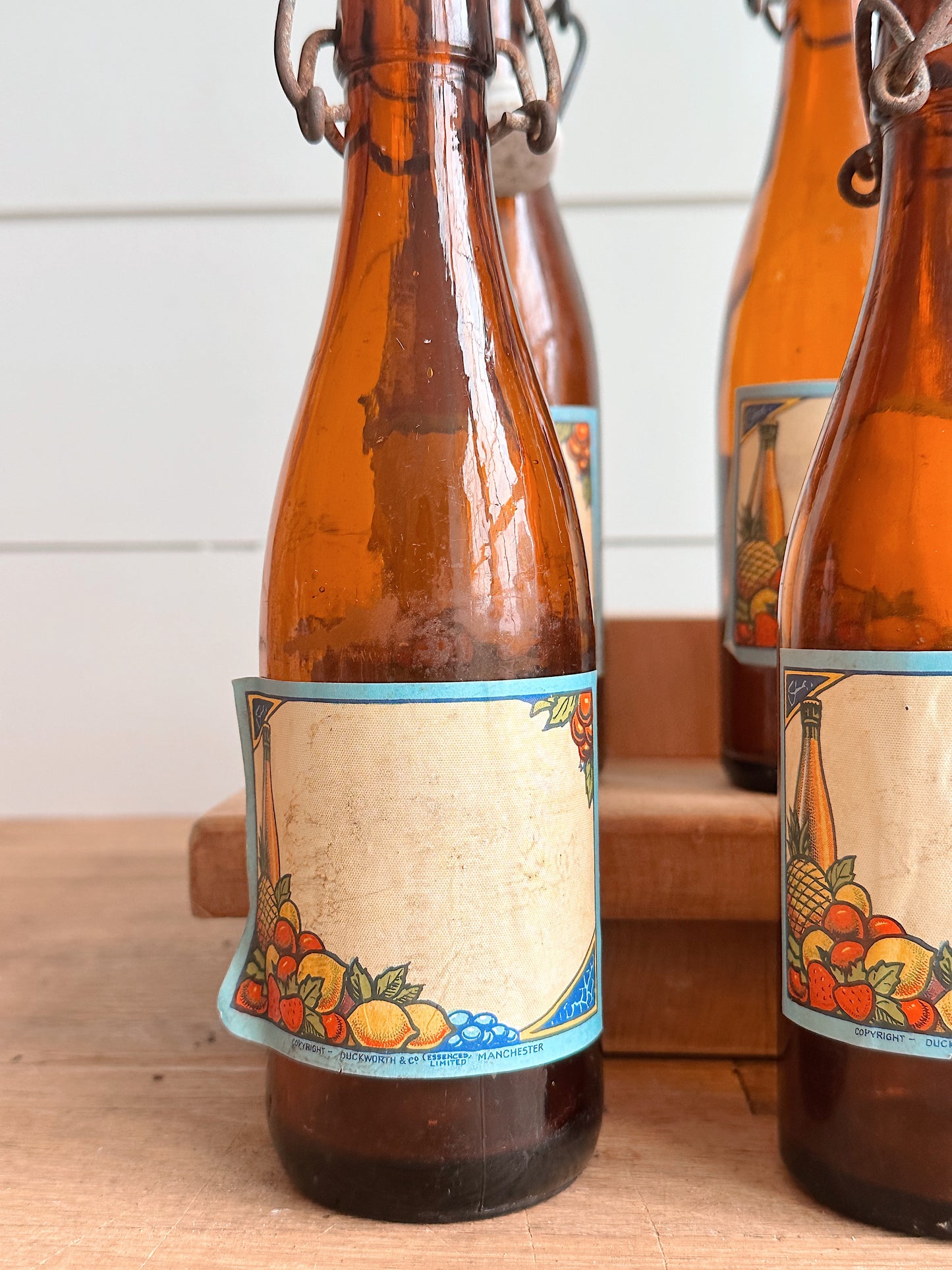 Vintage Amber Bottles (set of 3)