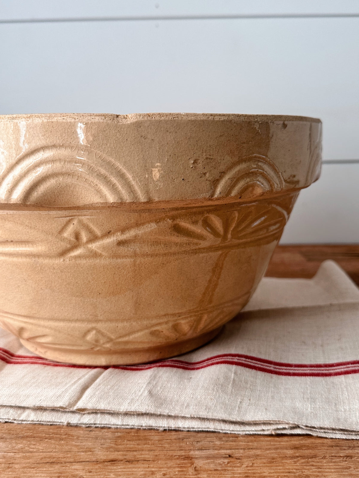 12.5” Vintage Robinson Ransbottom Stoneware Mixing Bowl