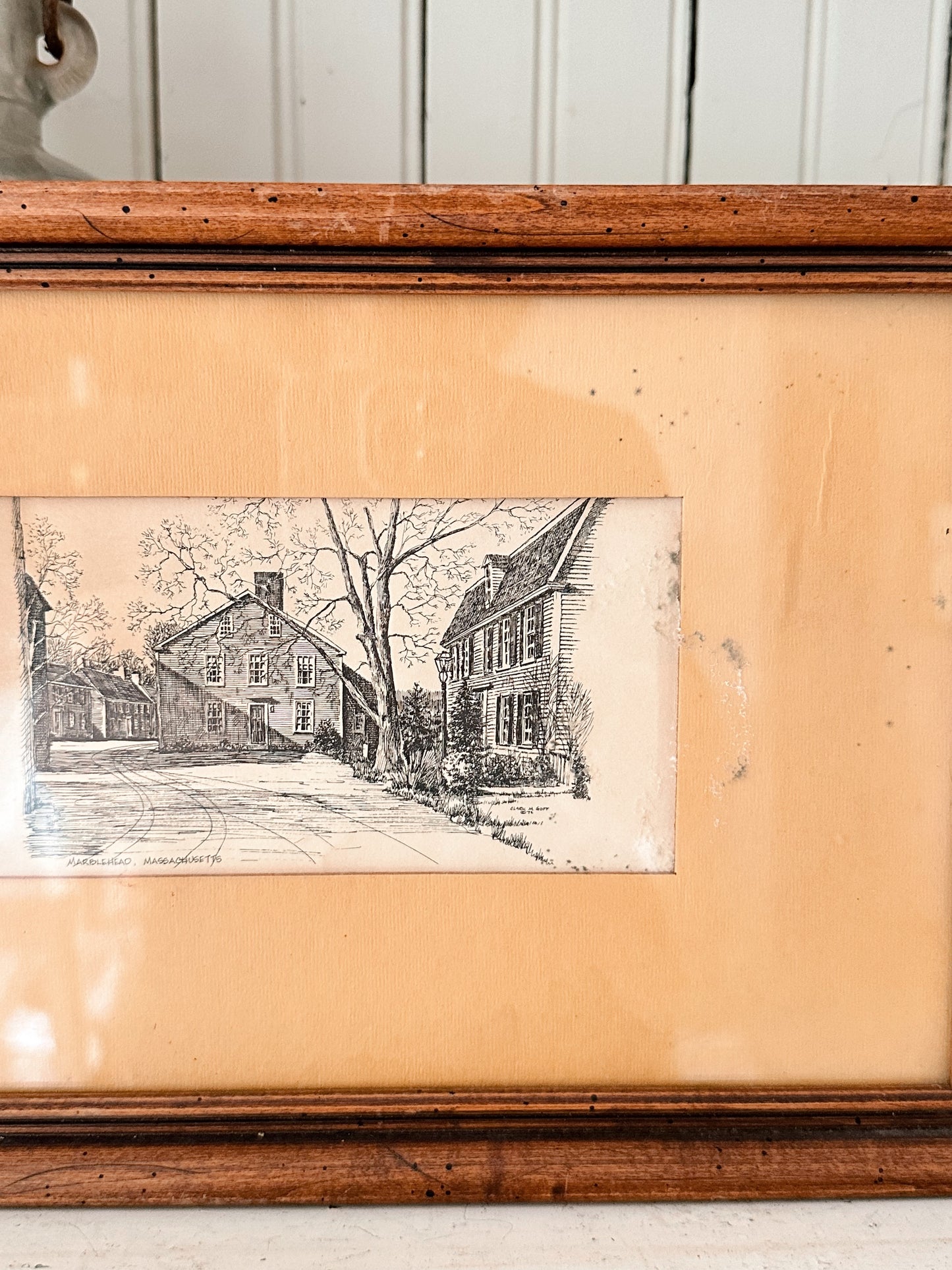 Vintage Pencil Sketch - Marblehead, Massachusetts