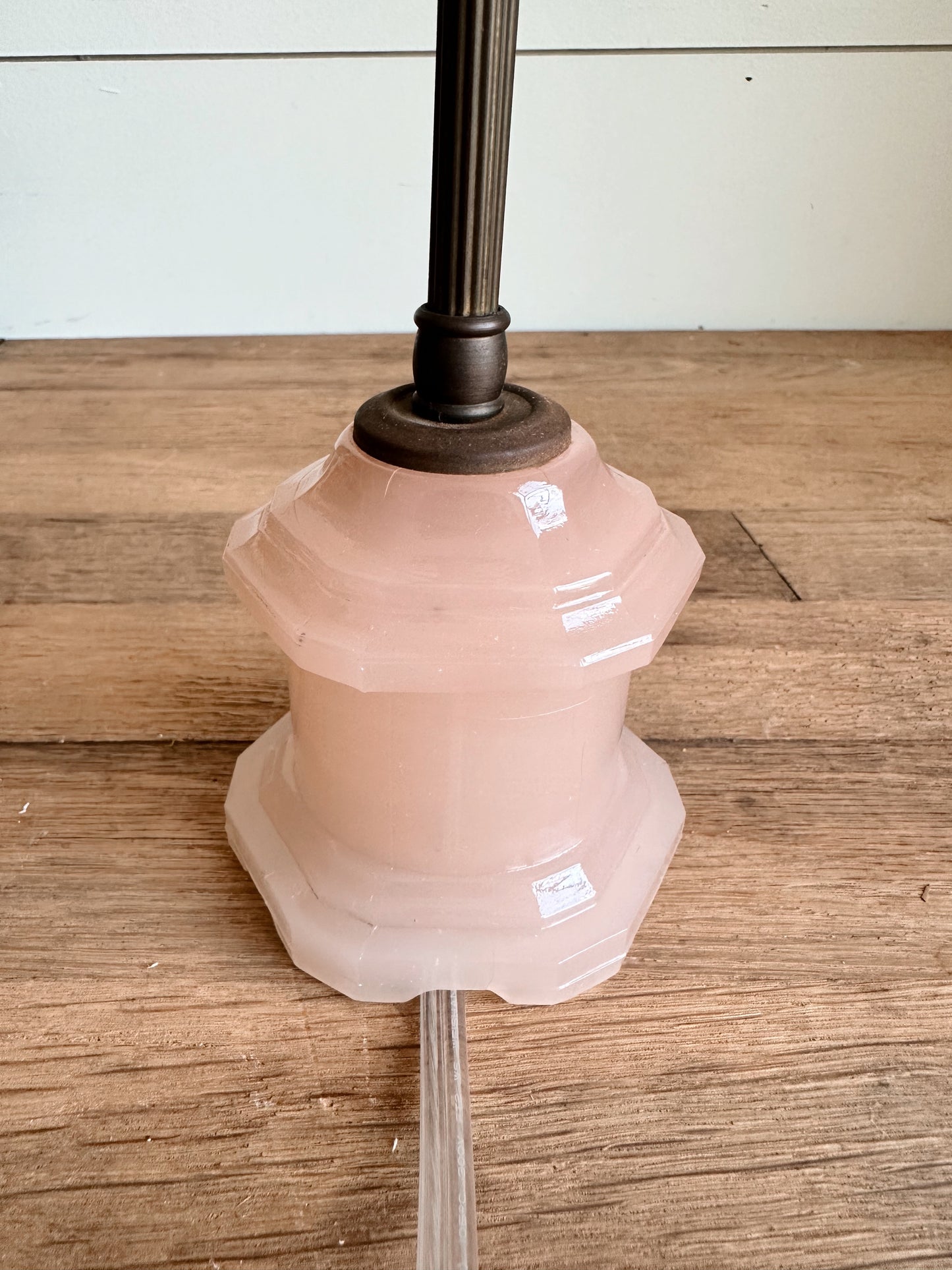 Vintage Pink Glass Lamp