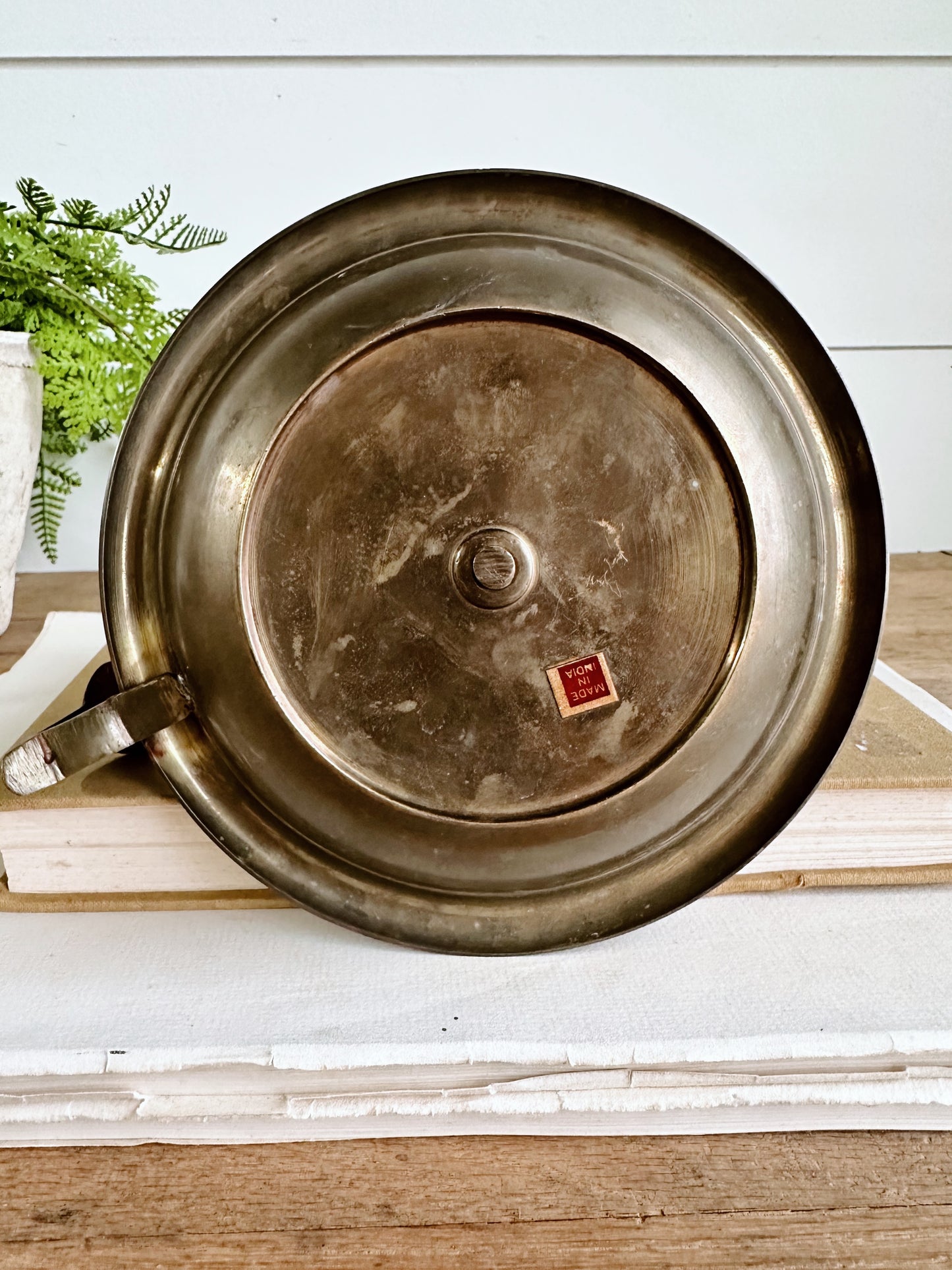 Vintage Brass  Chamber Candle Holder with Attached Snuffer