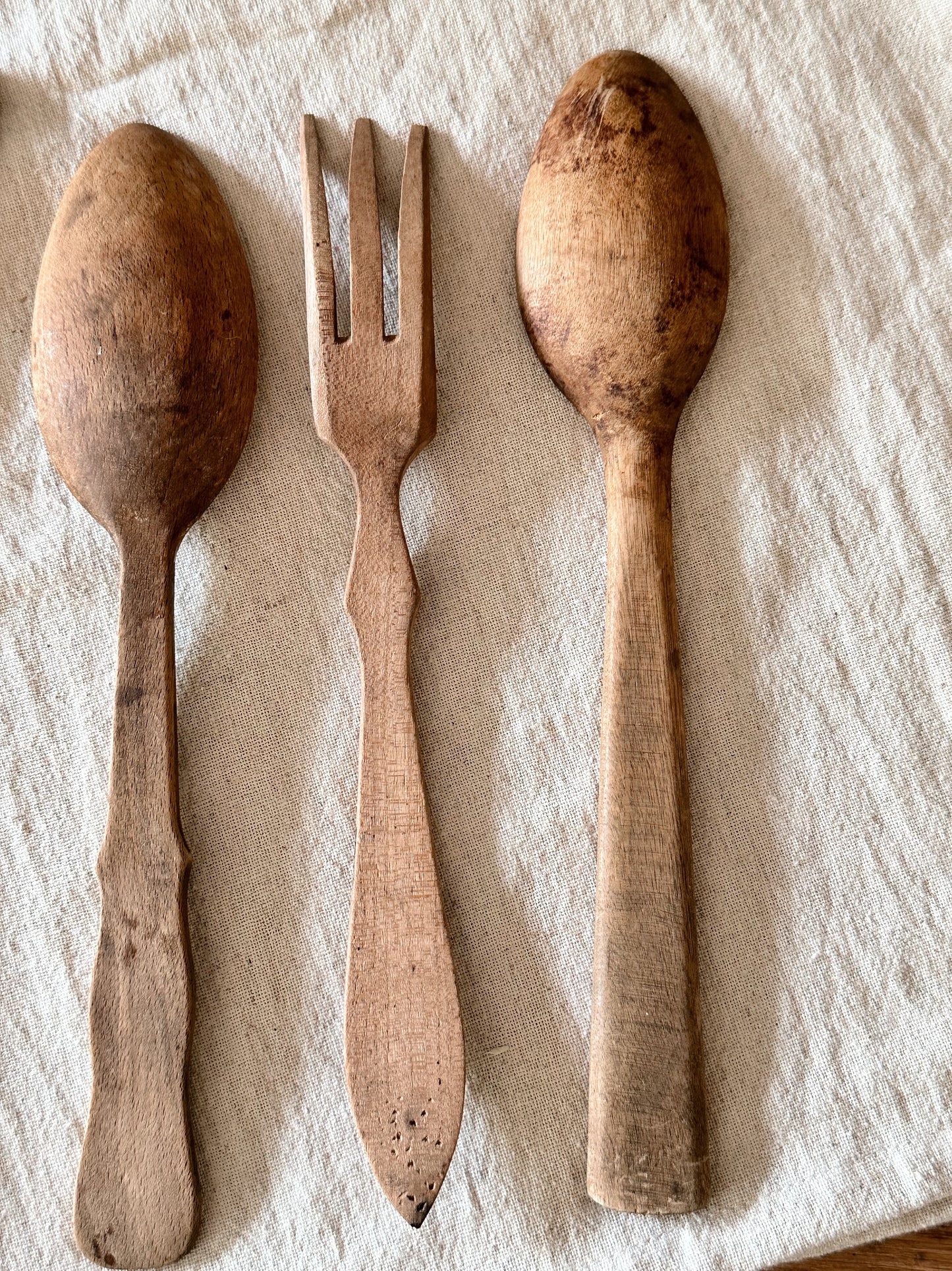 Collection of Old Wood Utensils