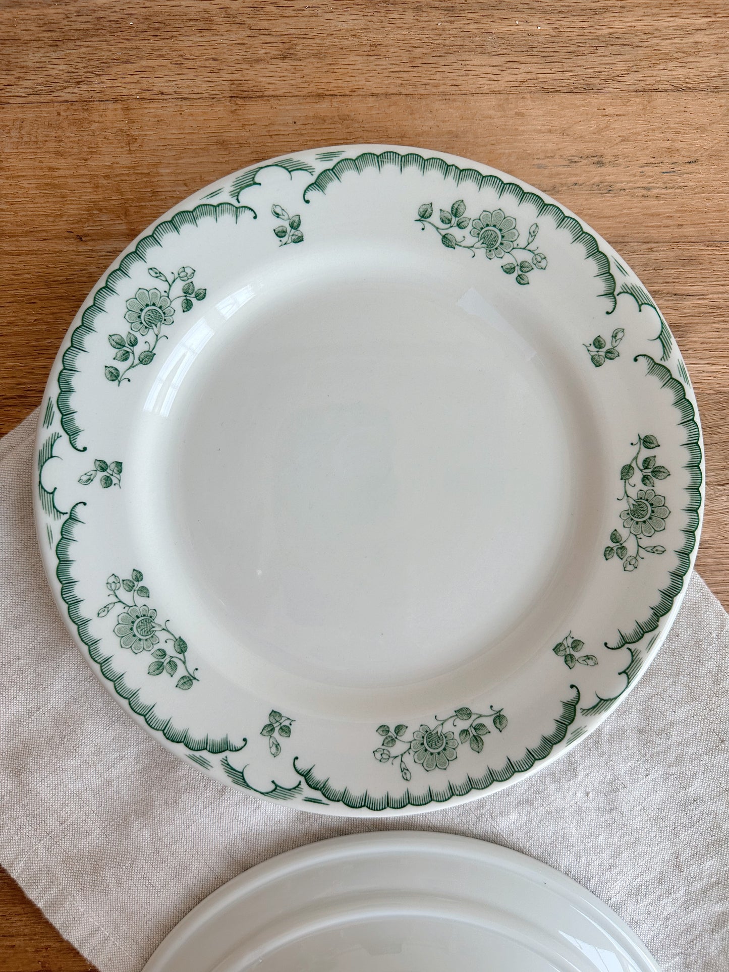 Pair of Vintage Shenago China Restaurant Ware Plates, Chardon Rose Pattern