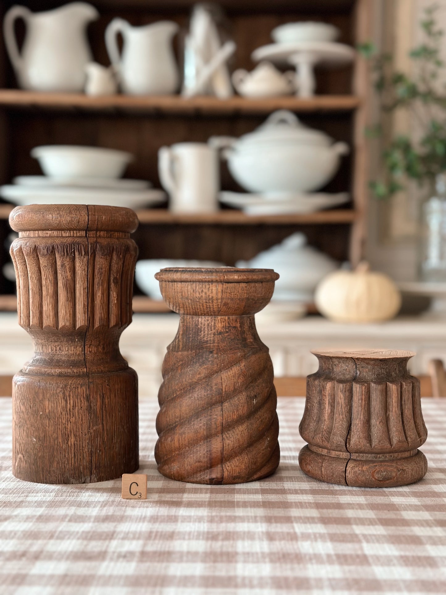 Chunky Wood Candle Holders