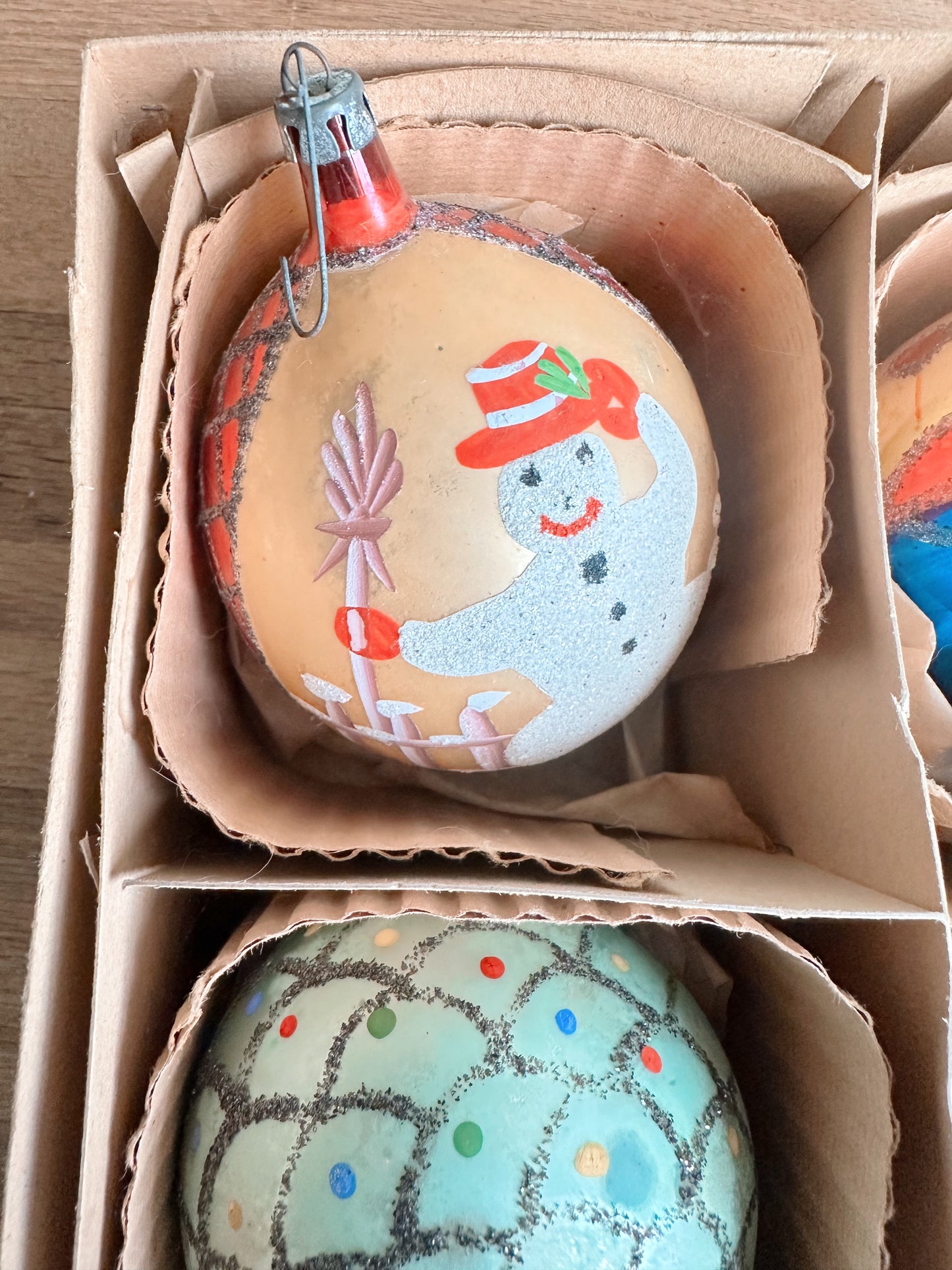 Box of Hand Painted Jumbo Vintage Polish Fantasia Ornaments