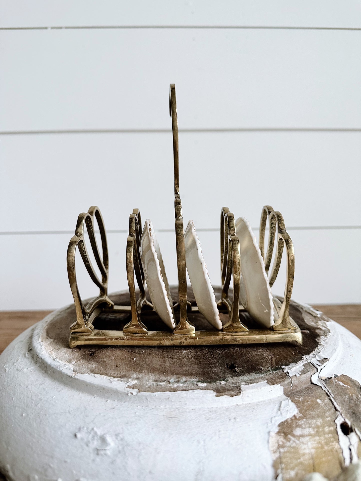 Vintage Brass Swan Toast Holder & Butter Pats