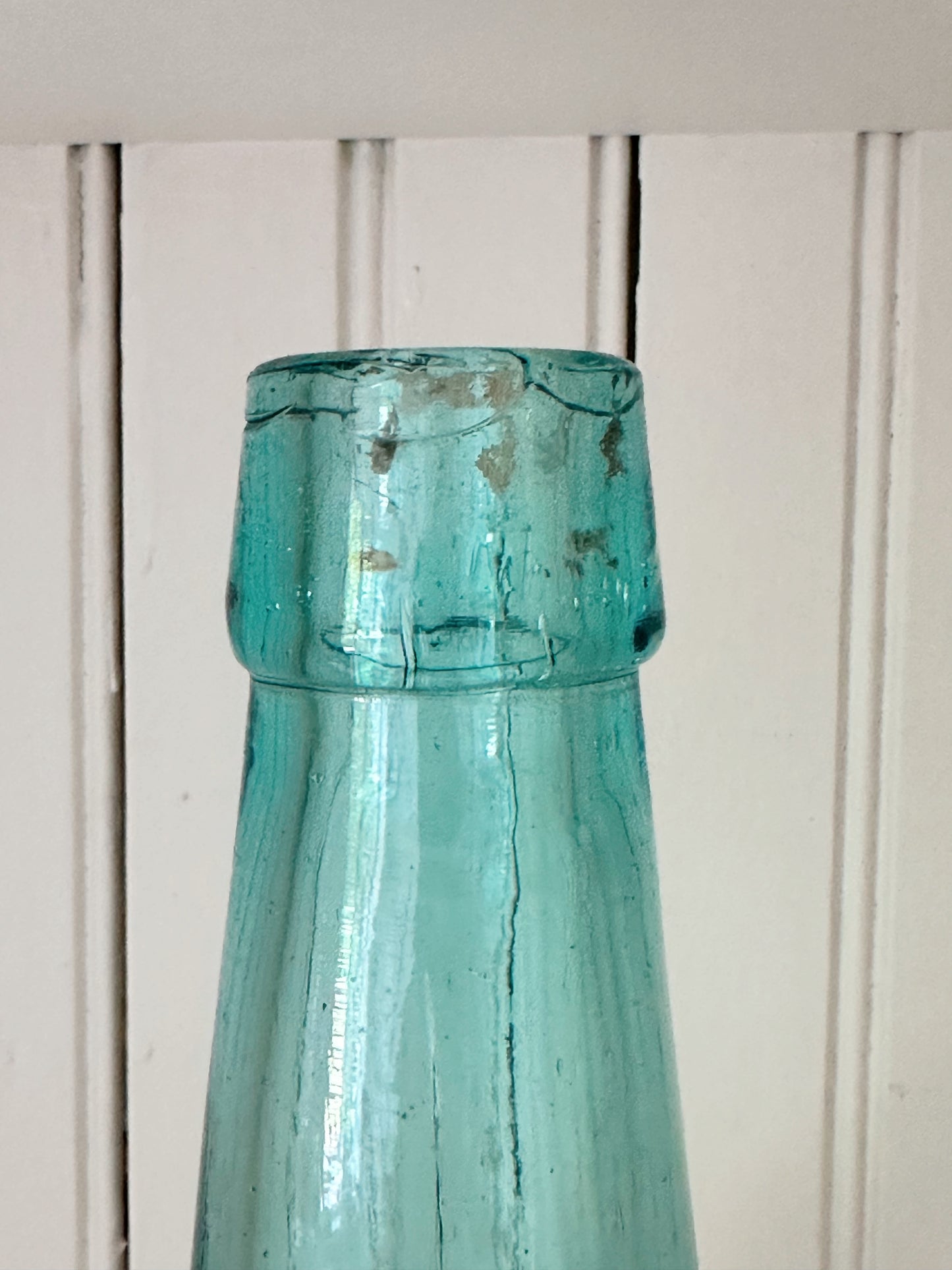 Beautiful Vintage Aqua Glass Bottle